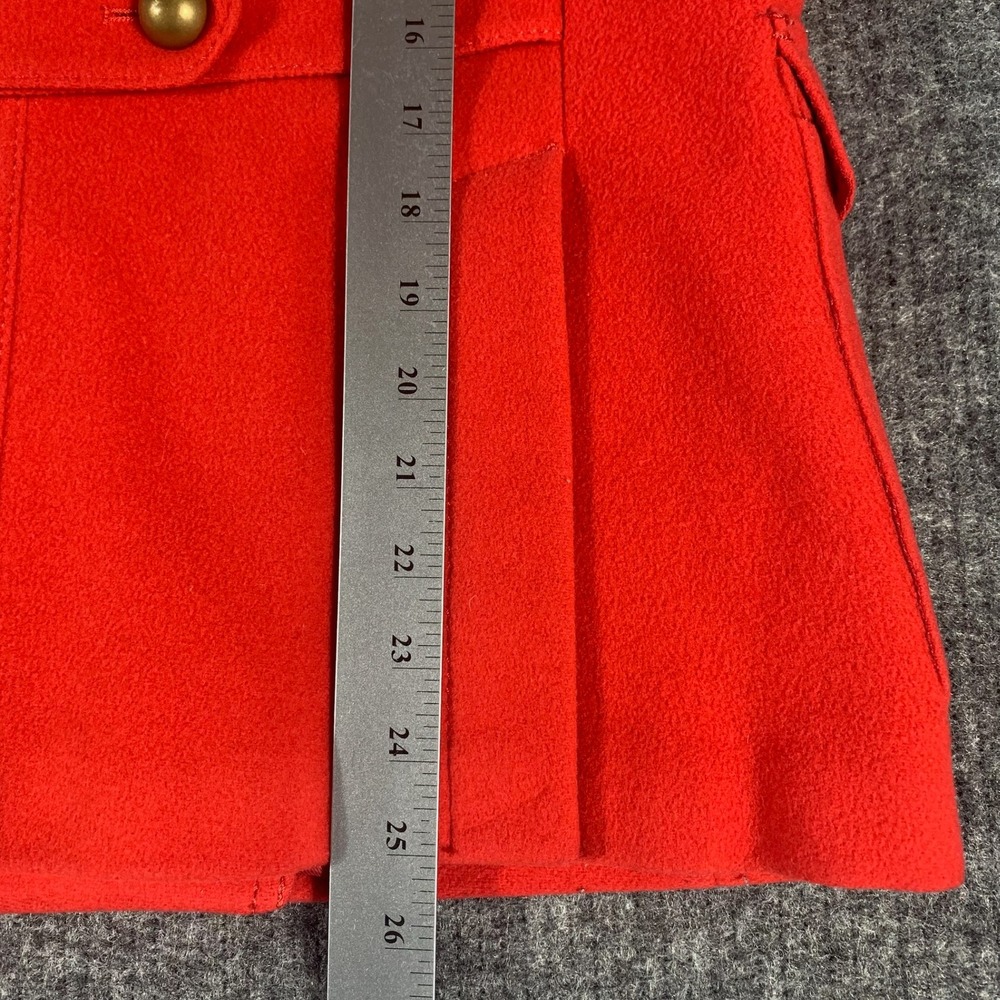 Lands End Pea Coat Womens 4 Red Wool Cashmere Military Jacket Double Breasted - Picture 14 of 14